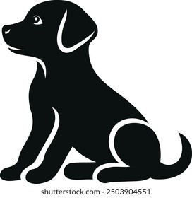 a cute puppy dog silhouette vector illustration.