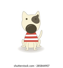 Cute puppy dog sitting. vector cartoon design illustration.