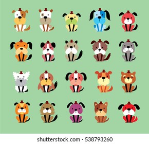 cute puppy dog vector collection
