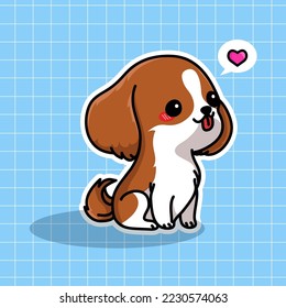 Cute Puppy Dog Vector Illustration