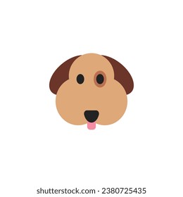 Cute puppy face vector illustration. Animal face flat design.