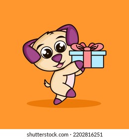 cute puppy. flat cartoon style. animal nature icon concept