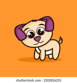cute puppy. flat cartoon style. animal nature icon concept