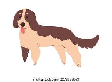 Cute puppy flat icon Playful pet. Vector illustration