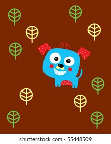 cute puppy in forest