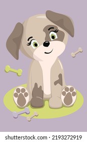 Cute puppy. Funny illustration of a dog. Dog's Baby