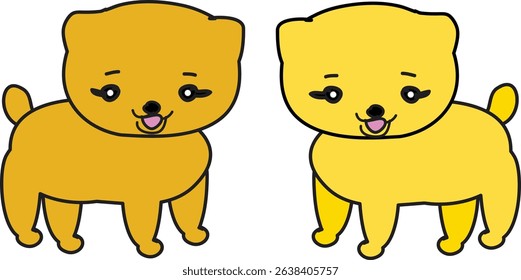 Cute puppy funny smiling hand drawn vector illustration doodle