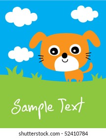 cute puppy in garden