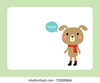 cute puppy greeting vector