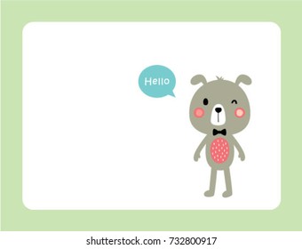 cute puppy greeting vector