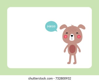 cute puppy greeting vector