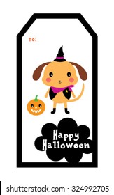 cute puppy halloween tag