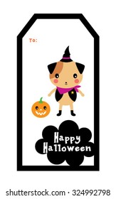 cute puppy halloween tag
