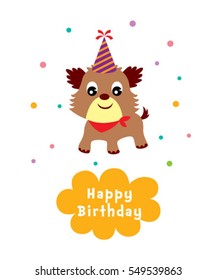 cute puppy happy birthday greeting card