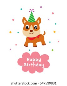 cute puppy happy birthday greeting card
