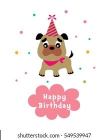 cute puppy happy birthday greeting card