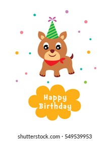 cute puppy happy birthday greeting card