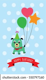 cute puppy happy birthday greeting card