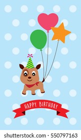 cute puppy happy birthday greeting card