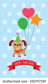 cute puppy happy birthday greeting card