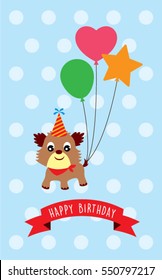 cute puppy happy birthday greeting card