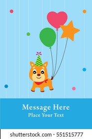 cute puppy happy birthday greeting card