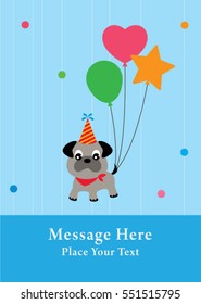 cute puppy happy birthday greeting card