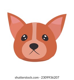 Cute puppy head animal icon isolated