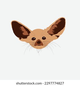 Cute Puppy Head illustration vector Fennec fox, Vector Dog Face