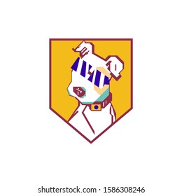 cute puppy head logo vector