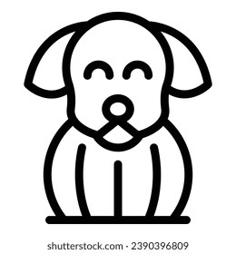Cute Welpe Icon-Umrandungsvektor. Hund geht spazieren. Kaninchenpfau