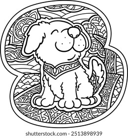 Una linda Imagen de cachorro con un patrón de mandala