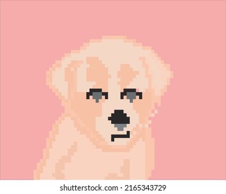 cute puppy image pixel design suitable for website pages