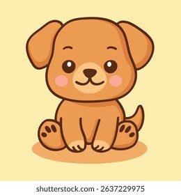 Cute puppy kawaii cartoon hand drawing.Vector illustration