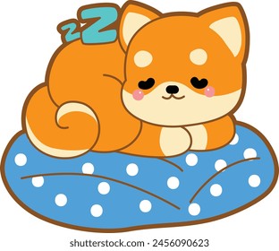 Lindo cachorro kawaii perro adorable animal icono de Vector. Pegatinas para mascotas de Shiba Inu. Ilustraciones de actividades de perros felices.