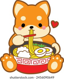 Lindo cachorro kawaii perro adorable animal icono de Vector. Pegatinas para mascotas de Shiba Inu. Ilustraciones de actividades de perros felices.