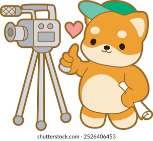 Cute puppy kawaii dog lovely animal vector icon. Fluffy Shiba Inu pet stickers. Happy doggy activities illustrations.
Shiba Inu is the video maker