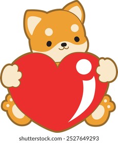 Cute puppy kawaii dog lovely animal vector icon. Fluffy Shiba Inu pet stickers. Happy doggy activities illustrations.
Shiba Inu bring a big heart