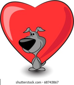 cute puppy keeps heart