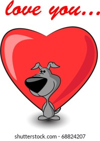 cute puppy keeps heart