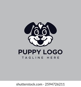 Cute Puppy Logo Design – Minimalist Pet Branding Icon
