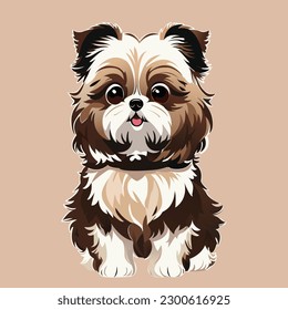 A CUTE PUPPY WITH LOTS OF FUR VECTOR IMAGE