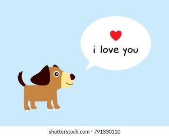 cute puppy i love you card