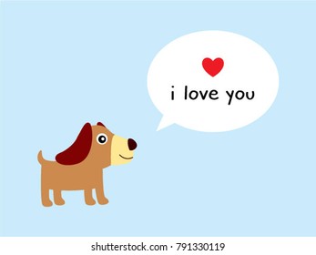 cute puppy i love you card