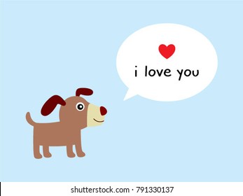 cute puppy i love you card