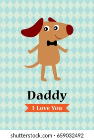 cute puppy loves daddy greeting