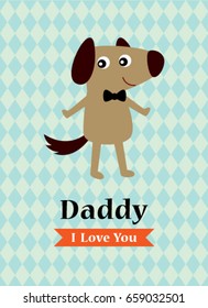 cute puppy loves daddy greeting