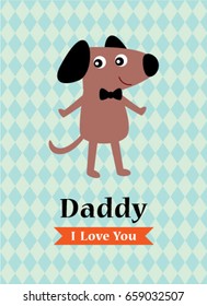 cute puppy loves daddy greeting