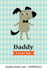 cute puppy loves daddy greeting