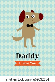 cute puppy loves daddy greeting